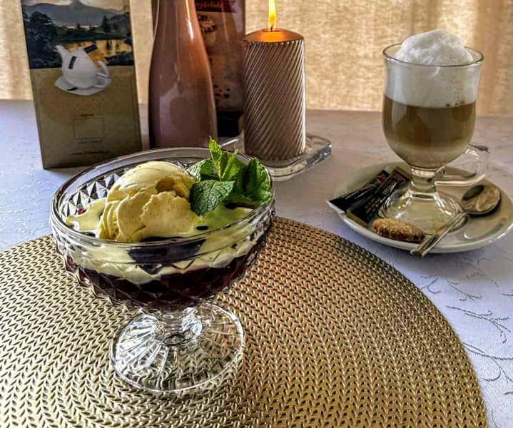 ŚLIWKI NA CIEPŁO FLAMBIROWANE W WINIAKU PODANE Z LODAMI