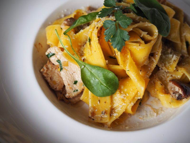 Papardelle z sosem grzybowym
